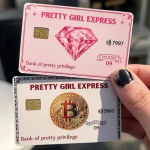 Pretty Girl Express Debit Card Skin Sticker 2 Pack Pink Vinyl Cover