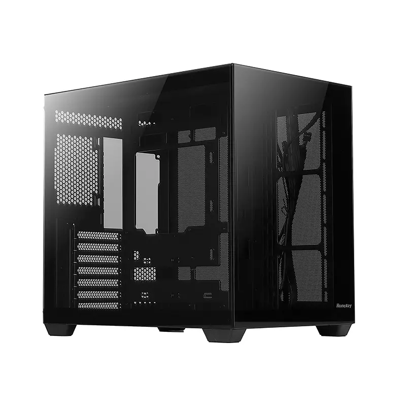 DIY Tempered Glass Mid Tower Gaming PC CASE with ATX/M-ATX/Mini-ITX motherboard compatibility - Black