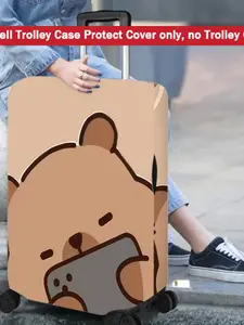 1pc Capybara Suitcase Cover(Suitcase not included), Travel accessories Travel essentials Suitable for travel and outings, Dustproof Cover, And Durable Travel Accessory Suitable for Various Sizes for Travel & Home Use3.21PYT-11