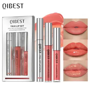 Ultimate Lip Care Set, Includes Peel-Off Lip Gloss, Butter Lip Gloss and Shimmer Lip Oil, Suitable for All Skin Types, Perfect Gift for Makeup Lovers Cosmetic, Lip Stains