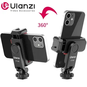 Ulanzi ST-06S Phone Holder Mount Clamp Clip Horizontal and vertical Shooting for Smartphone Cold Shoe Mount Video Light Mic magnetic phone holder clip mount
