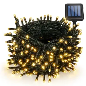 200 LED Solar String Lights for Outside, Solar Christmas Lights Outdoor Waterproof, Solar Outdoor String Light with 8 Lighting Modes for Xmas Tree Wedding Party Garden Decorations