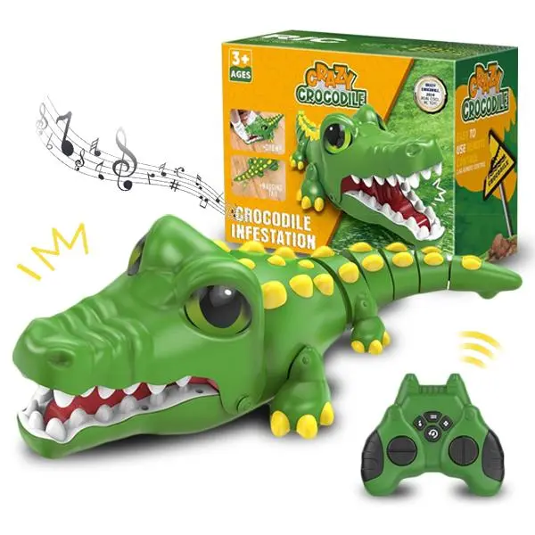 2.4GHz RC Crocodile Robot Toy – Rechargeable, Programmable, with Realistic Biting Action and Roaring Sounds. Fun STEM Toy for Kids, Perfect for Birthdays, Parties, Halloween, Christmas, and Family Play.