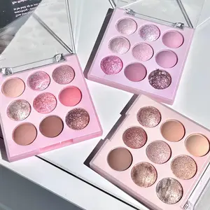QIBEST Ice Cream 9-Pan Palette: Your Daily Spring Essential – Highly Pigmented, Easy-Blend Matte & Shimmer Shades