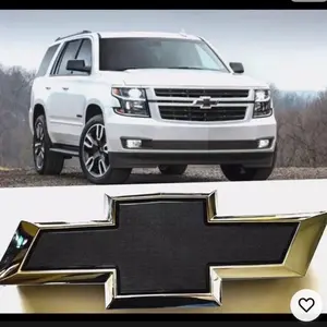 Chevrolet Tahoe Suburban 2015-2020 Black Front Grille Bowtie Emblems 84722856 Accessories Gold Trim