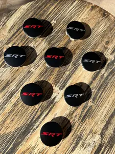 4PCs SRT Wheel Center Hub Rim Caps Emblem For 2011-2022 Hellcat Dodge Charger Challenger Jeep Grand Cherokee