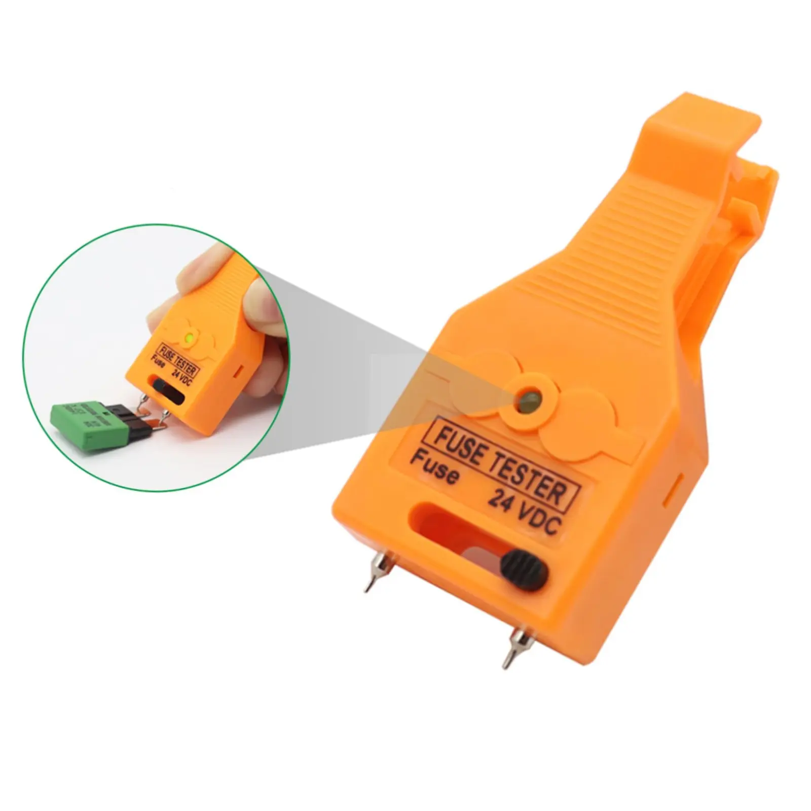 24V Multifunctional Car ATO/ATC Blade and Glass Tube Fuse Tester Extractor with LED Indicator Light Fuse Puller Tool for Small/Medium/Large Fuses