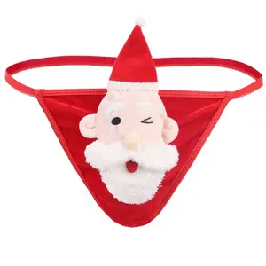 Santa Claus Doll Underwear Men Sexy Bugle Pouch Christmas Thong Man Erotic Lingerie G String Panties Performance Costume