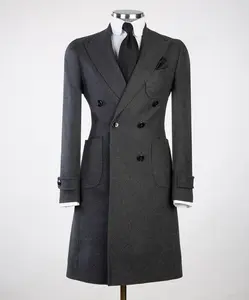 Charcoal Gray Double Breasted Coat Menswear
