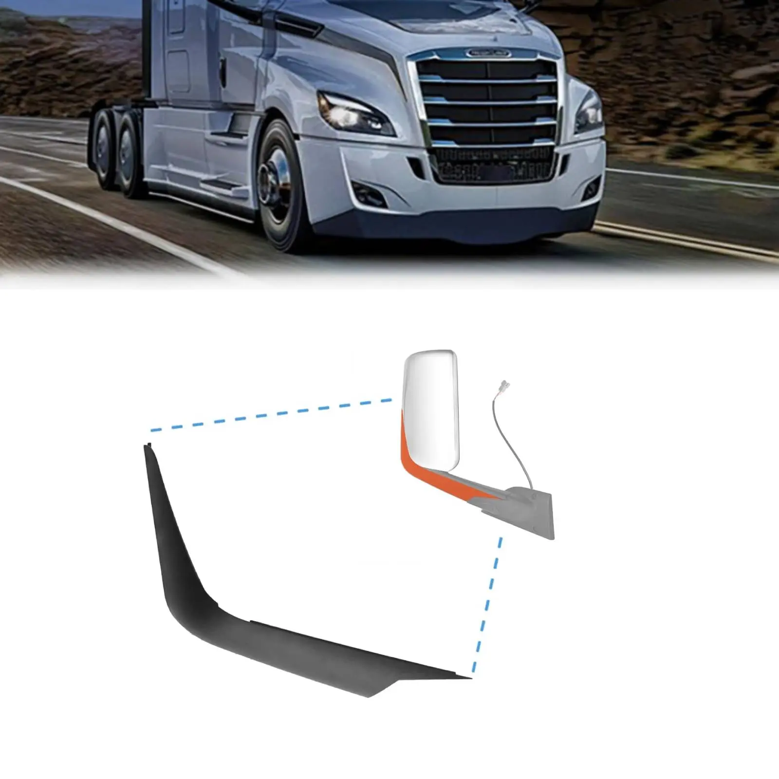 TORQUE Door Mirror Arm Cover for Freightliner Cascadia 2018+ Right Passenger Side (TRM310500BR)