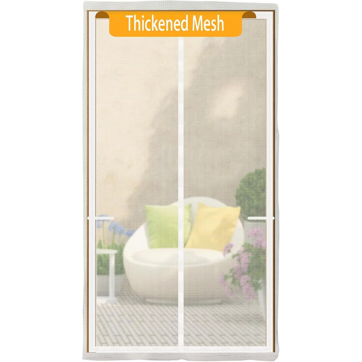 Upgraded  Screen Door Thicker Fiberglass Mesh,36  ,Screen Door Mesh  Closure for Single Door,Retractable  Door Screen,Fit Doors to 32x80 Inch White