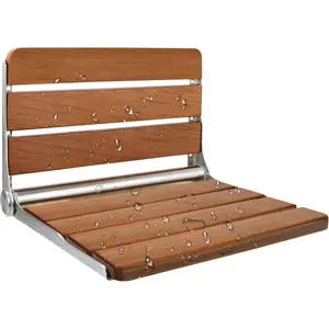 Foldable Shower Seat Wall Mounted, Folding Shower Bench for Small Shower Spaces, 400lbs Max Load for Inside Shower, 16"