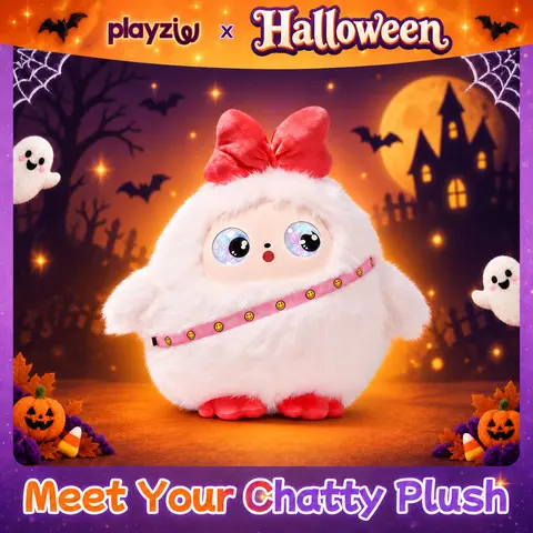 【Offical Authentic】playzuu AI Smart Plush Toy with ChatGPT - Multilingual Emotional AI Companion Plush Toy, Interactive Learning Assistant & Memory Trainer for Kids, Parental Control App with Chat Summary