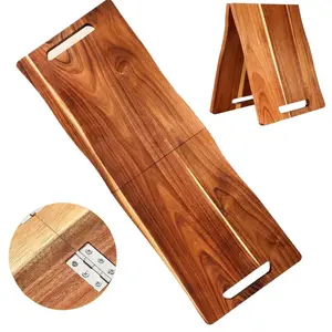 Large Longan Wood Serving Tray with Handles, Rectangular Food Platter, Natural Wooden, Charcuterie Board, Ideal for Meat, Cheese, Party Appetizers