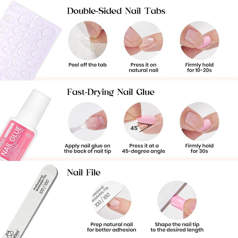 Beetles Pre-Designed Press on Nails Kit , Press on Nails Short Almond Glossy Matte Glitter With Nail Glue & Nail Tabs Stickers, Natural Fit Lightweight Fake Nails Kit Art For Women Girls Fall Nail Halloween Nail Black Friday Winter Nail Christmas Gift
