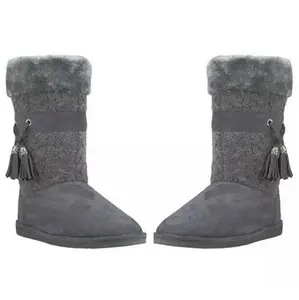 Toasty Toes Plush Knit Faux Fur Boots