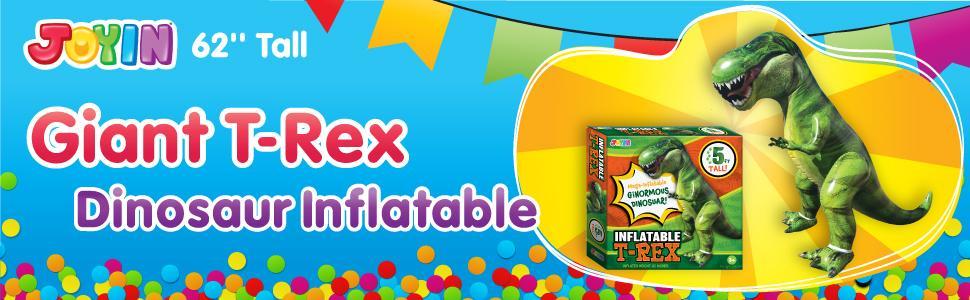JOYIN 62 Giant T.rex Dinosaur Inflatable for Party Decorations, Birthday Party Gift for Kids and Adults, Dinosaur Pool Toys (Over 5Ft. Tall)