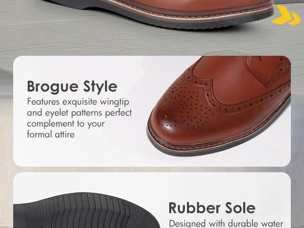 Hawkwell Men's Plus Size Wingtip Brogue Oxfords Dress Shoes