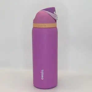 Owala FreeSip 32oz Stainless Steel Straw Bottle, Light Purple Solid Color, BPA-Free, Double-Wall Insulated for Hot & Cold Drinks, Portable Cup for Sports, Fitness, Outdoor Activities & Coffee