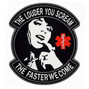 Louder You Scream Faster We Come Medic Patch [Hook Fastener Backing -PVC Rubber -LY6]