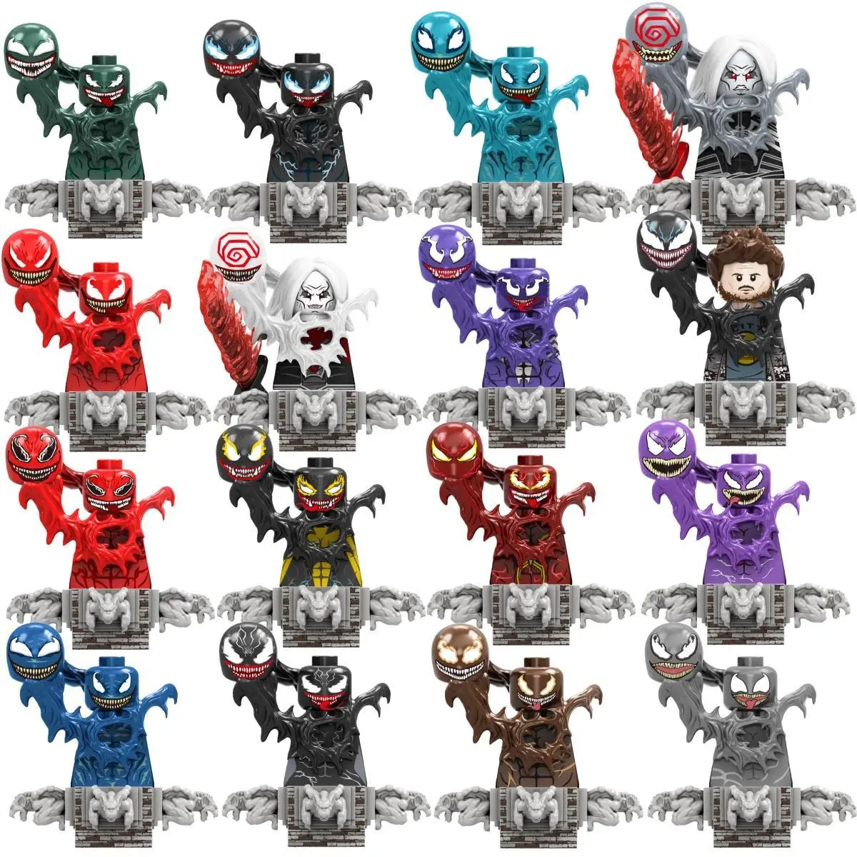 Blind Box Mini Building Blocks TV6211 Figures Big Goblin Spiderman Iron Man Venom Captain Hawk Deadpool Armor Christmas Gift Toy