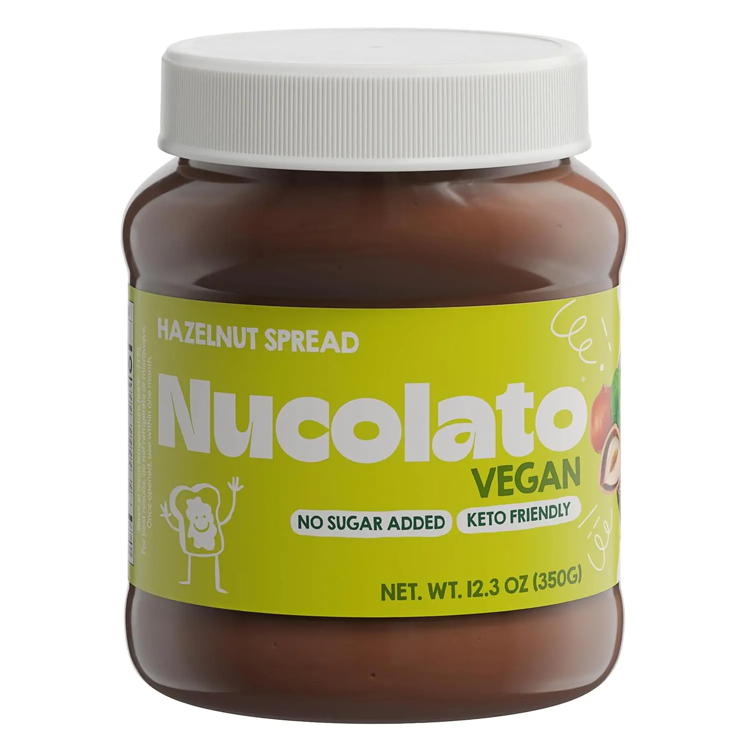 NUCOLATO | Vegan Hazelnut Spread | 12.3 oz - 350 g | Keto Friendly - No Sugar Added | Best Low Carb Dessert - Food Snacks | Perfect Topping for Cake, Bananas, Cookies, Pancakes - No Butter
