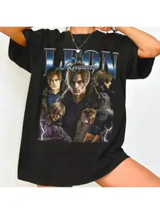Resident Evil 9 Requiem Leon S. Kennedy graphics  unisex shirt 2026 Summer New Men's fashion Y2k Casual Streetwear Short sleeve Tshirt