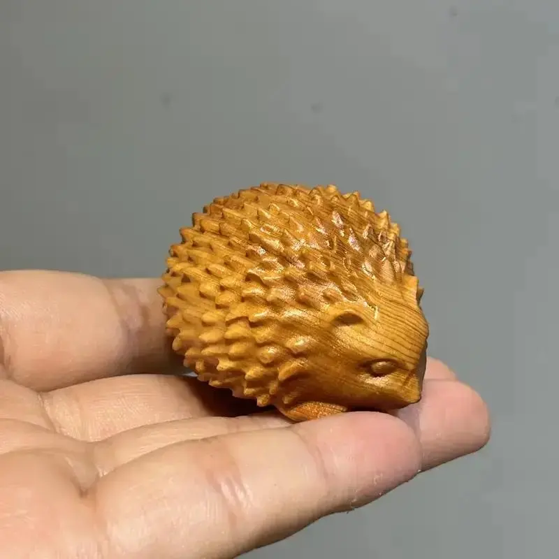 Birch Wood Carving Handcrafted Figurine, Cute Animal Tea Pet Home Decor Gift, Miniature Craft Desktop Ornament, Unique Artisanal Desk Accessory