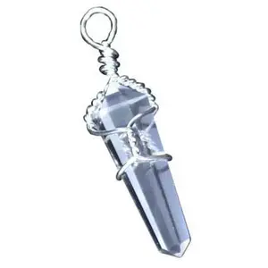 Wire Wrapped Clear Quartz Point Pendant (Set Of 5)