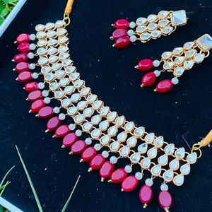 Maroon and Golden Jewelry