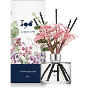 Preserved 's Breath Flower Reed Diffuser, Red Rose(Also Known as Rose Perfume), 200ml(6.7oz) / Reed Diffuser Sets, Scentsy Home , Scented Oils, Home & Bathroom Decor