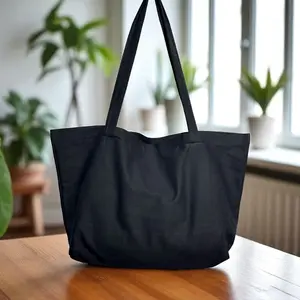 Customizable Black Tote Bag