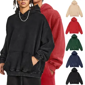 Men's Oversized Hoodie Acid Wash Pullover Vintage Cotton Heavyweight Sweatshirt Fleece Hoodie Men's Streetwear Men's Tops Spring Outdoor Warm Polyester Sports Jacket Autumn Clothing Men's Gift Full Hoodie Unisex Long Sleeve