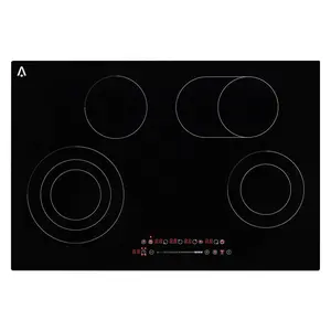 GARVEE 35.4" Electric Cooktop - 8800W/240V Ceramic Glass Radiant Built-In Stovetop with Timer and Safety Lock, Sleek BLACK Design for Modern Kitchens