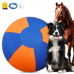 Herding Ball for Dogs and Horses 21.7" Dog Fun Ball Agility Training Equipment Outdoor Play for Australian German Shepherds and Other Medium to Large Dogs Enhanced Bite Resistance Reinforced Stitching Dog Toy Blue Large