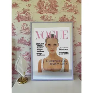 Pink Kate Moss, Vogue Kate Moss, Kate Moss Vogue poster, Pink Vogue poster, Kate Moss fashion poster, Pink model poster