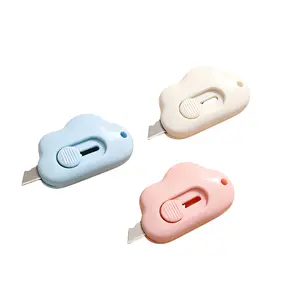 3pcs Mini Paper Cutter Set, Cloud Shape Design, Portable with Keyhole, Ideal for Office, School, Dorm, Home, Paper Trimmer, Office Gadgets