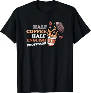 100%cotton Literary Java - Caffeinated Educator Graphic T-Shirt
