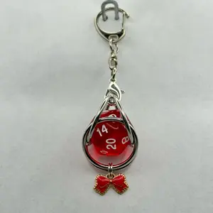 D&D D20 Keychain or Necklace with Charm - Usable D20 for Convenient Access
