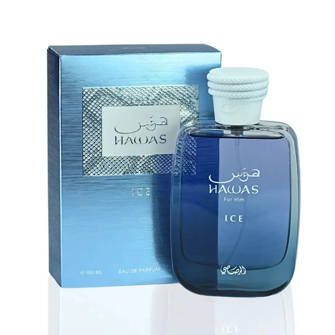 Hawas Ice Eau de Parfum 100ml (3.4 oz) by Rassasi– Unisex Ice Perfume by Rasasi, Long Lasting Cologne