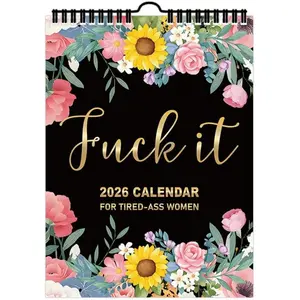 2026 wall calendar planner, suitable for tired women, a calendar for tired women, 12-month wall calendar, ideal for home or office, funny gag gift