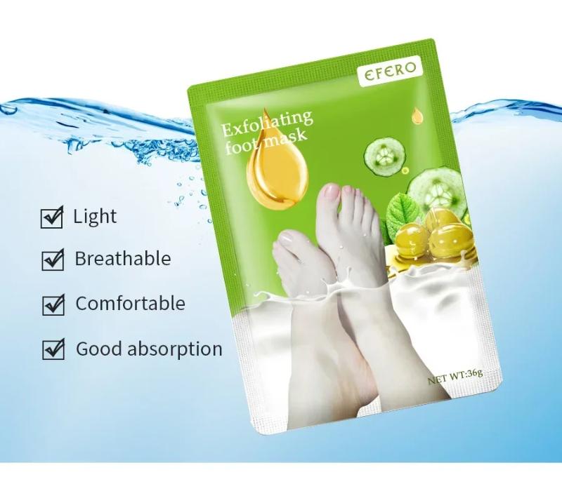 Exfoliating Foot Mask Pedicure Socks Dead Skin Remover for Heels Feet Peeling Callus Softening Smoothing Hydrating Botanical Extract Nourishing Foot Care Treatment Routine Unisex