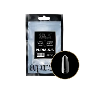 APRES Gel-X Natural Round Medium 2.0 Refill Bag Size 5.5