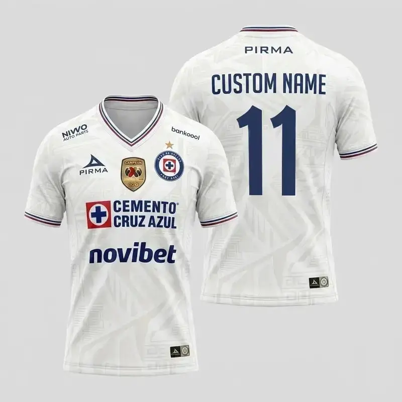 Cruz Azul Team Liga MX 2026/27 A football kit Blue with Embroidered logo and Sharp stitching Jersey, Breathable Quick Dry Short Sleeve Athletic Tops for Football Fans, Football Collectors & Streetwear Enthusiasts