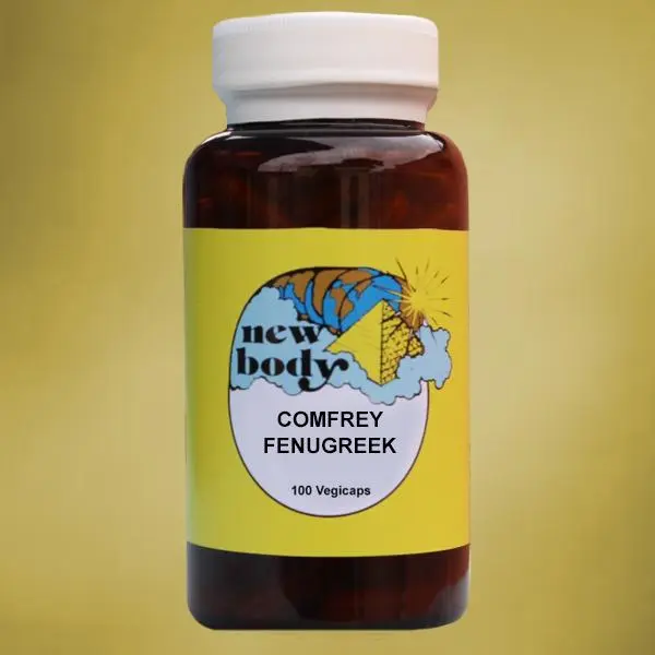 New Body Comfrey & Fenugreek Herbal Dietary Supplement, 100 Vegetarian Capsules with Natural Ingredients for Respiratory-Circulatory Wellness