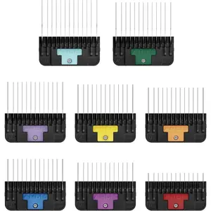 Andis 561475 Premium Clip Animal Comb Set – Built with Plastic, Includes 8 Color Coded Combs of Different Sizes, Attach Comb, All Coat Types, Multicolor