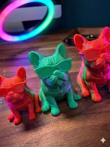 3pc Cool French Bulldog Desk Accessories New Desk Ornaments Work Partner Perfect Desktop Decorations for Computer Screens, Office, and Home Decor Black Friday Christmas Gifts