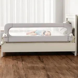 An Folding Bed Rail for Toddlers,Baby Bed Rail Guard with Reinforced Anchor Safety System,Fit Bunk,Full Size,Queen,King,Twin(Grey,71"x23.6")
