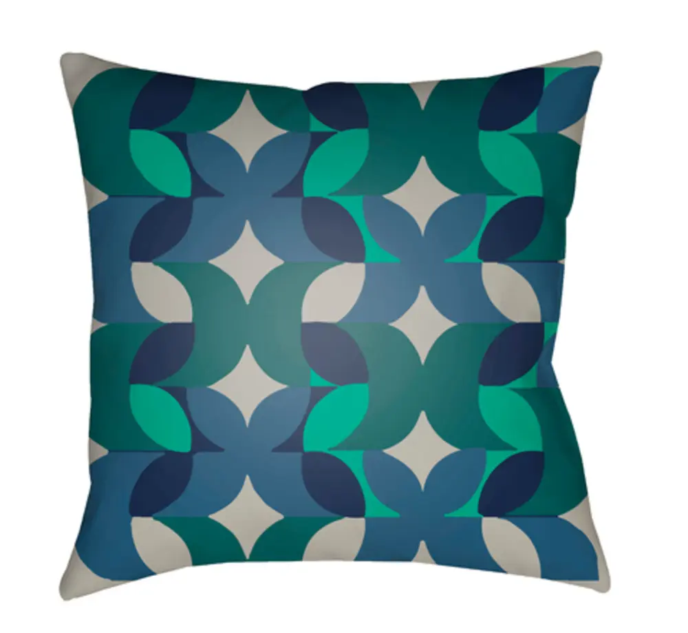 Livabliss MD095-2020 Modern Throw Pillow - Medium, 20x20x4 in., Polyester, Vibrant Color Palette (Navy, Emerald, Teal), Geometric Patterns, Modern Home Decor, Water Resistant, Indoor/Outdoor Safe, Vibrant Color Pallette