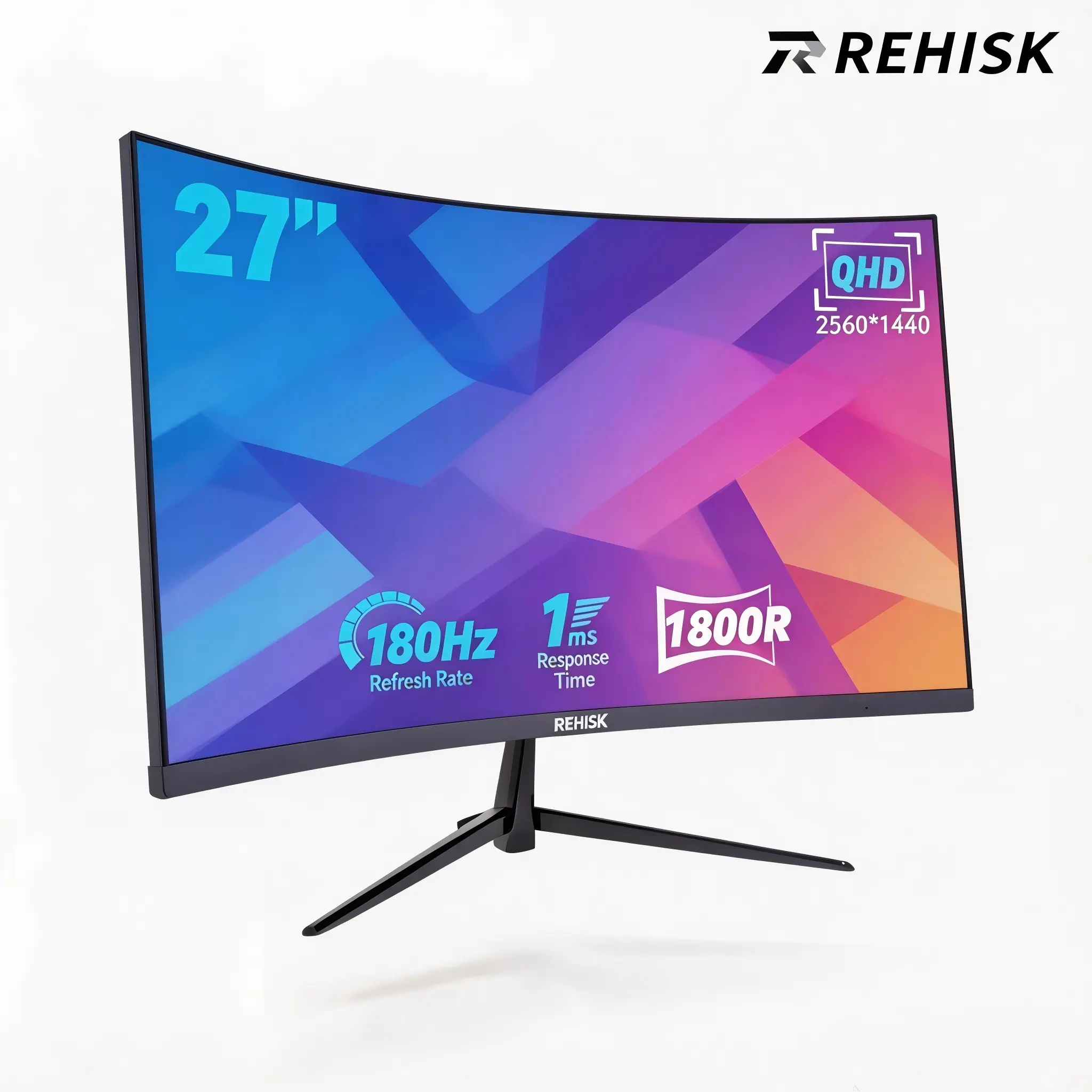 Neo Gamer 27-Inch QHD 1440p Gaming Monitor - 180Hz Refresh Rate, 1ms Fast Response Time, Adaptive Sync, Blue Light Filter, HDMI & DP Ports, Tilt-Adjustable, Power Adapter Included, Ideal for PS5, Esports, Streaming & Competitive PC Gaming Setups